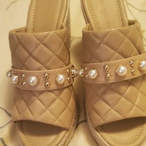 NEW - Karl Lagerfeld Tan Sandal Wedges